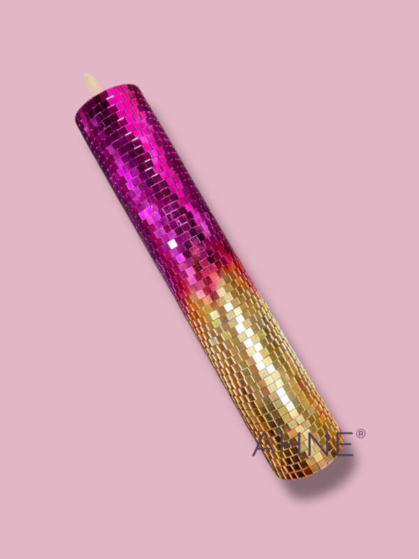 FOREVER DISCO - LED CANDLE 5X27 CM-GULD/LILLA